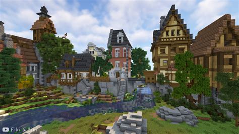 minecraft medieval town.